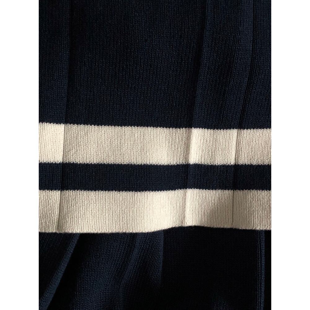 Everyday Skies Are Blue Pleated Knit Skirt Navy/Off White Women's 1X NEW - Picture 9 of 9